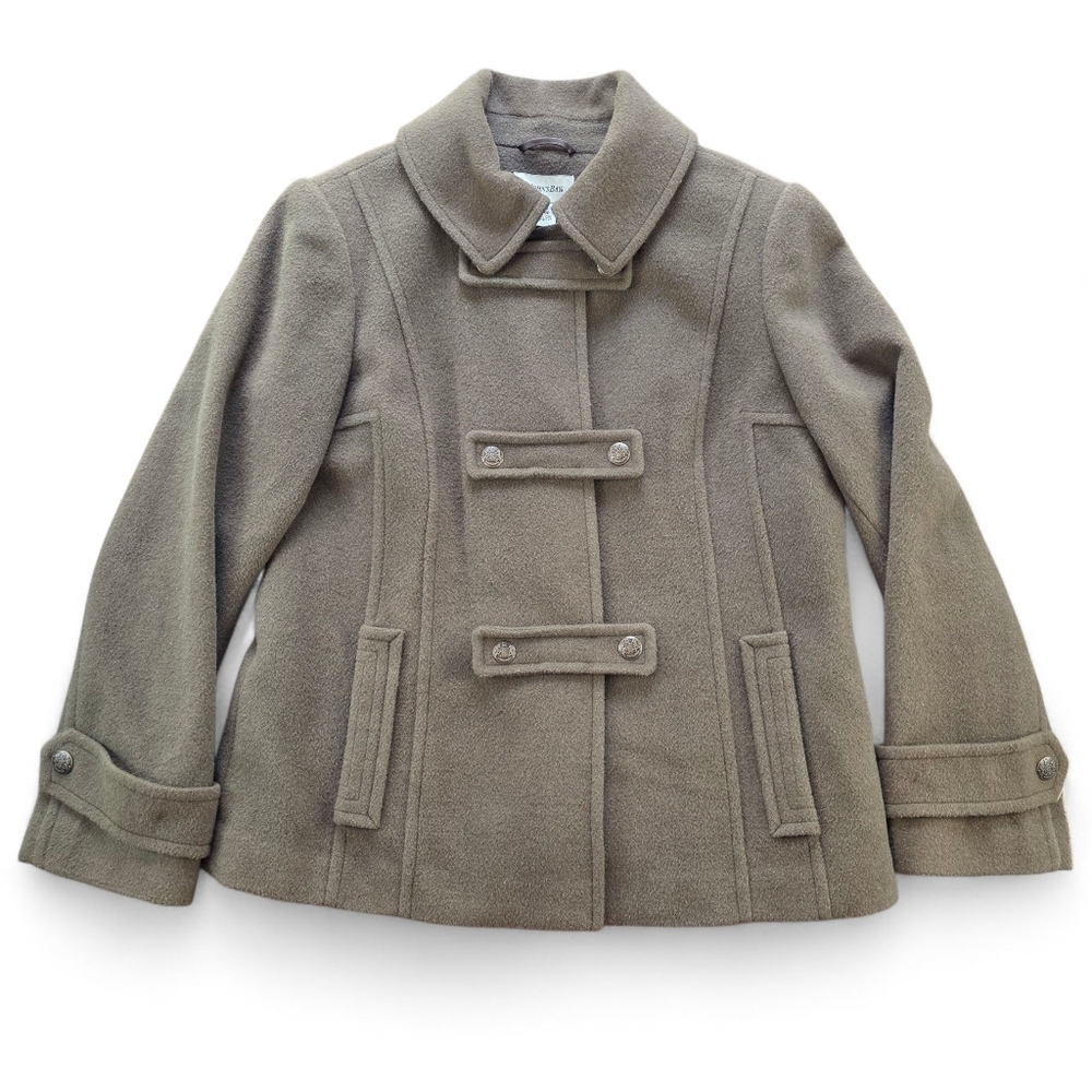 Vintage St. John’s Bay Olive Green Wool-Blend Military Style Jacket - Size Large